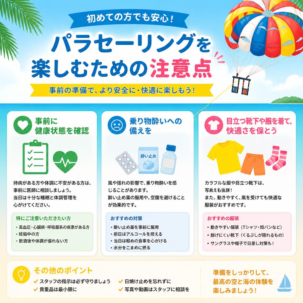 パラセーリングを楽しむための注意点