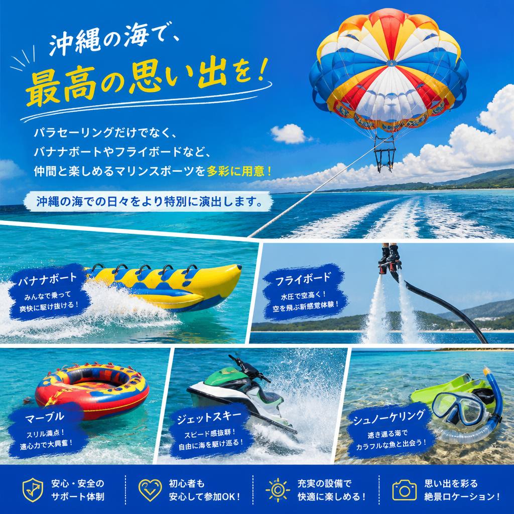 仲間と楽しむマリンスポーツ