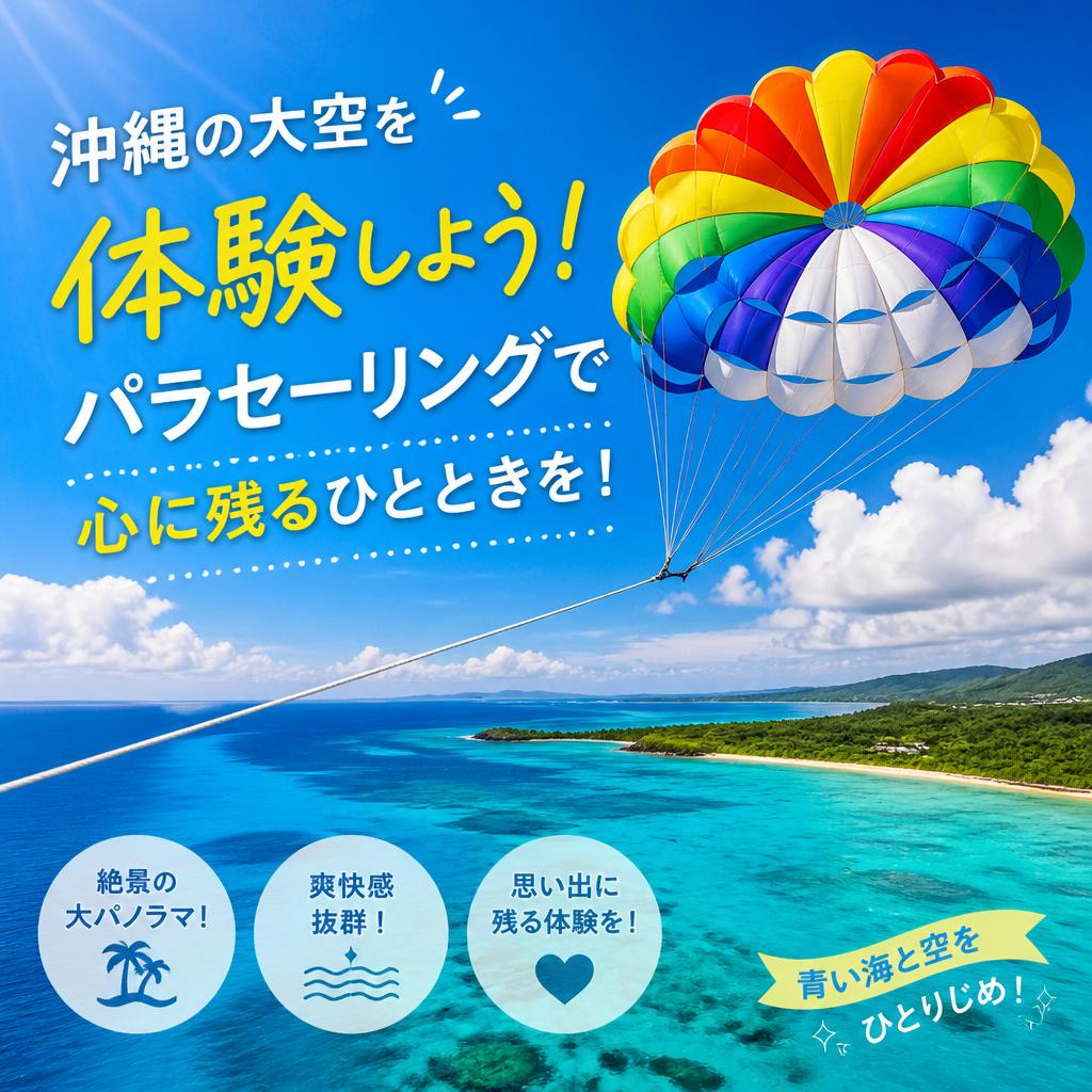 沖縄の大空を体験しよう！パラセーリングで心に残るひとときを！
