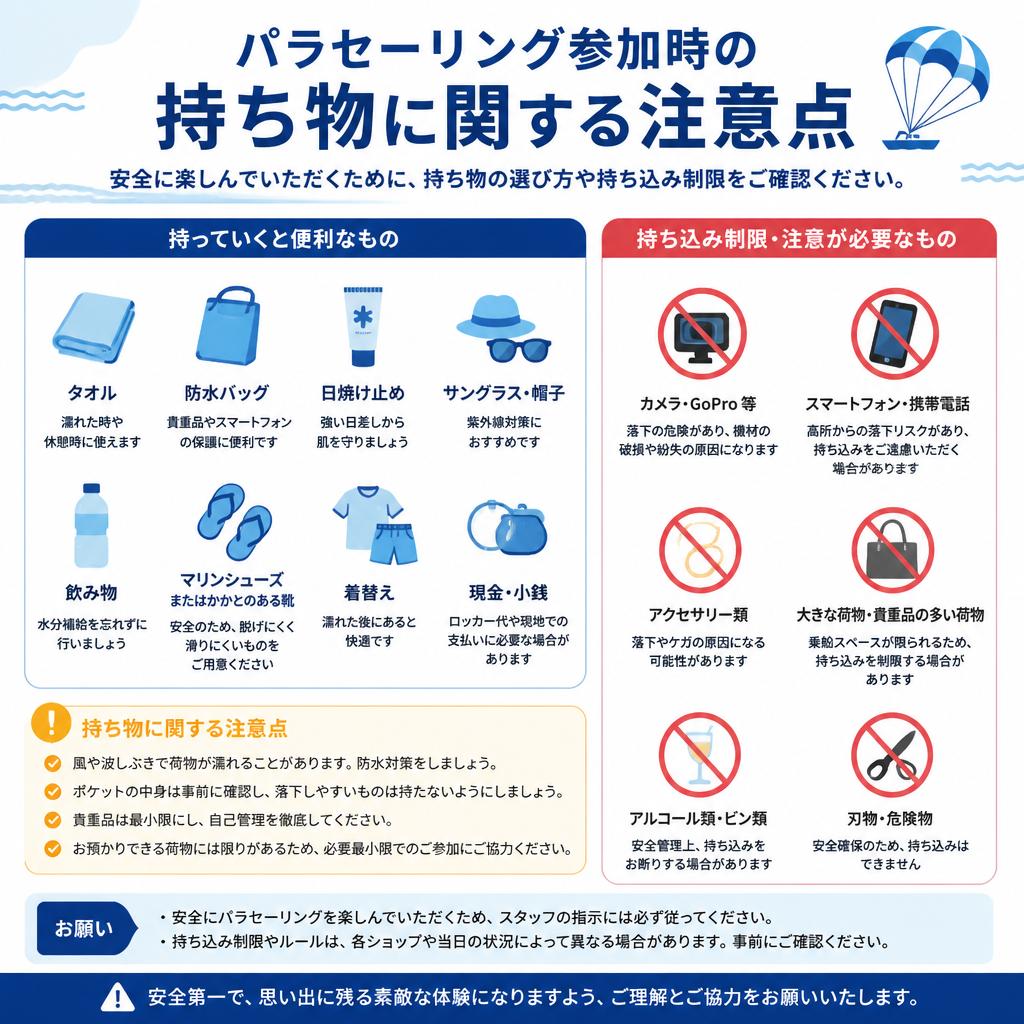 持ち物に関する注意点