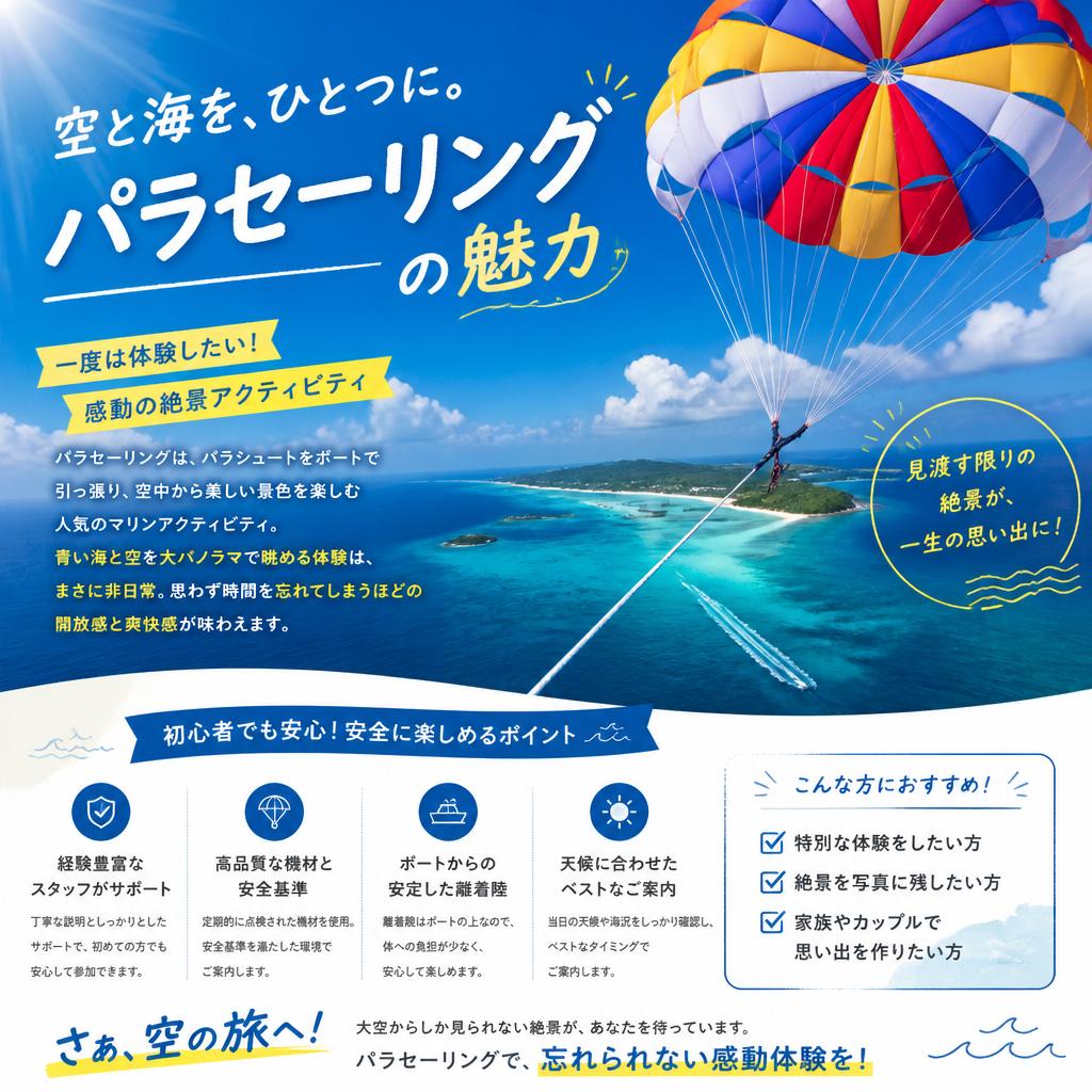 今こそ挑戦！パラセーリングの魅力