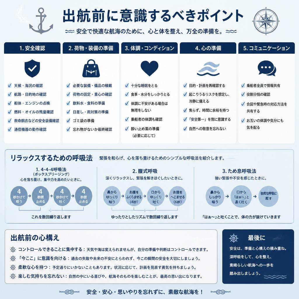 出航前に心掛けたいこと