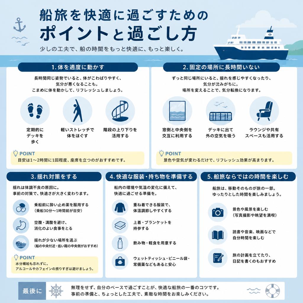 船での快適な過ごし方